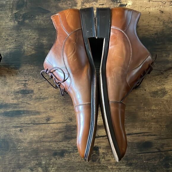 Soulier Leather chestnut oxford dress shoes Size 45 - 12 Made In Italy main image 6